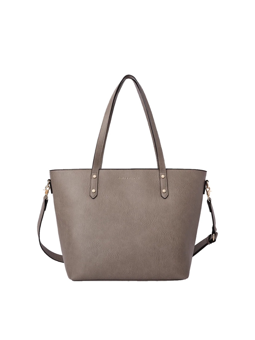Poppy & Peonies Leather Go-Getter tote bag in Gray